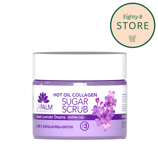 LAPALM Hot Oil Sugar Scrub Dissolving Exfoliant with Aloe Vera and Vitamin E 12oz - Sweet Lavender Dreams