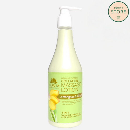 LAPALM Healing Therapy Massage Lotion Lemongrass & Ginger 8oz