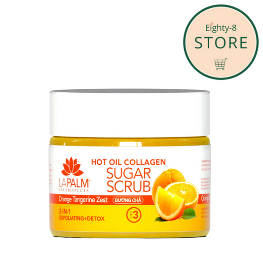 LAPALM Hot Oil Sugar Scrub Dissolving Exfoliant with Aloe Vera and Vitamin E 12oz - Orange Tangerine